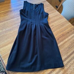 J.Crew A5434 Scoop Neck Pleated Fit & Flare Dress Women's 8 Black